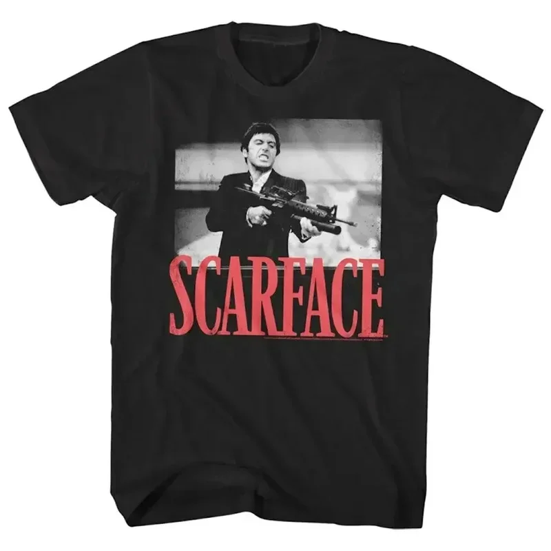 2024 film t shirt Scarface Tony Montana big guns graphic print t shirt fashion plus size cotton Short Sleeve T shirt Women Men