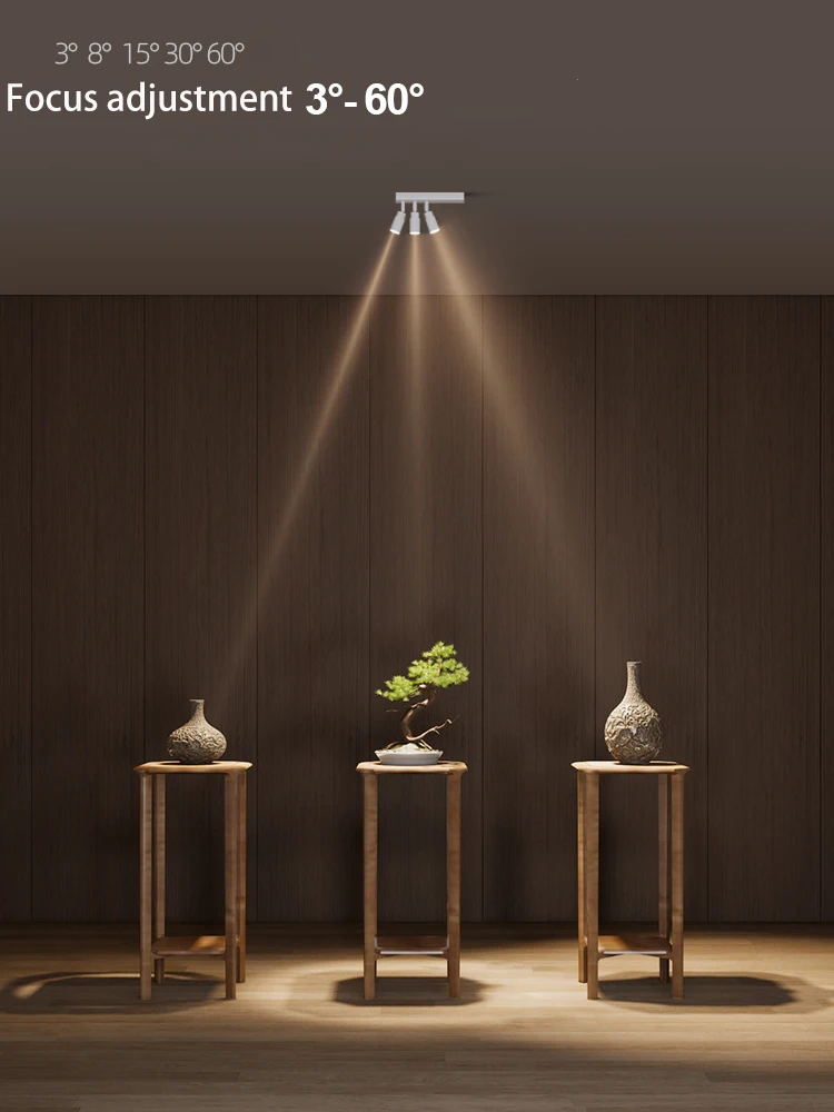 Led Focusing Spotlight Surface Mounted Small Beam Angel Spot Light Zoom Adjustable Degree Ceiling Lamp For Home Room Art Aisle