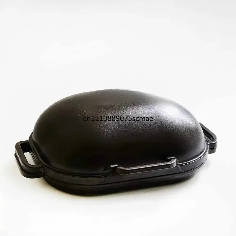 Large Oval Cast Iron Bread Pan Non Stick Baking Mold for Sourdough Bread Kitchen Baking Tool
