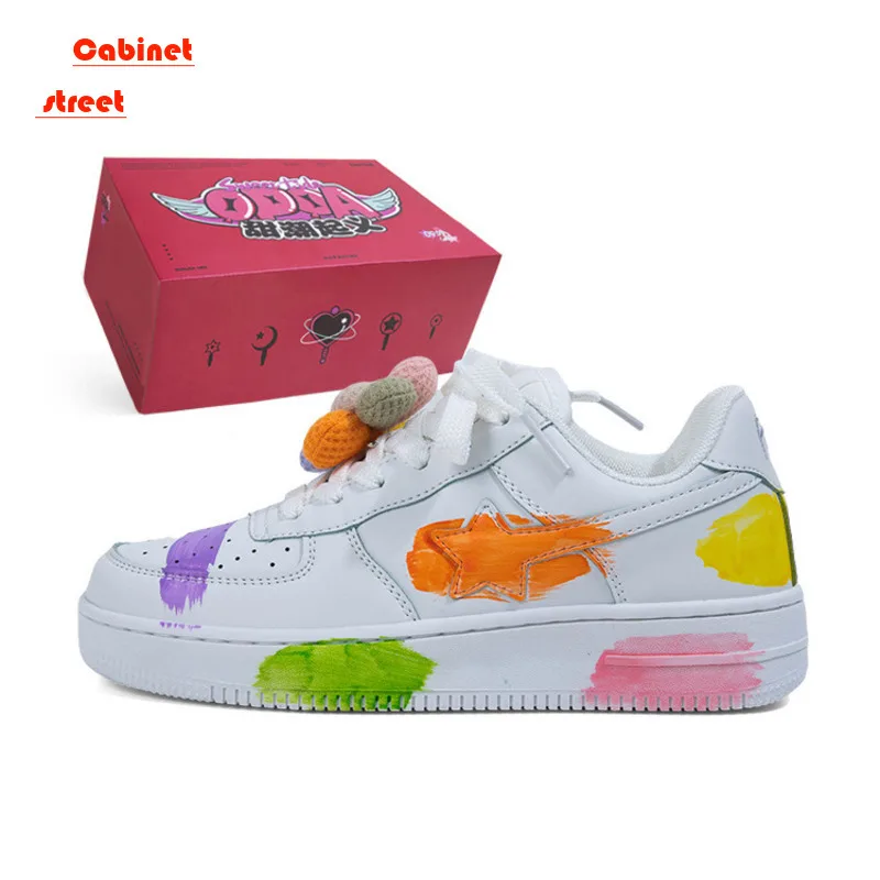 

OPOA 2024 New Tenis Shoes For Women Flat Anti-slip Skateboard Sneakers Casual Trainer Female Small White Platform Pumps Shoes