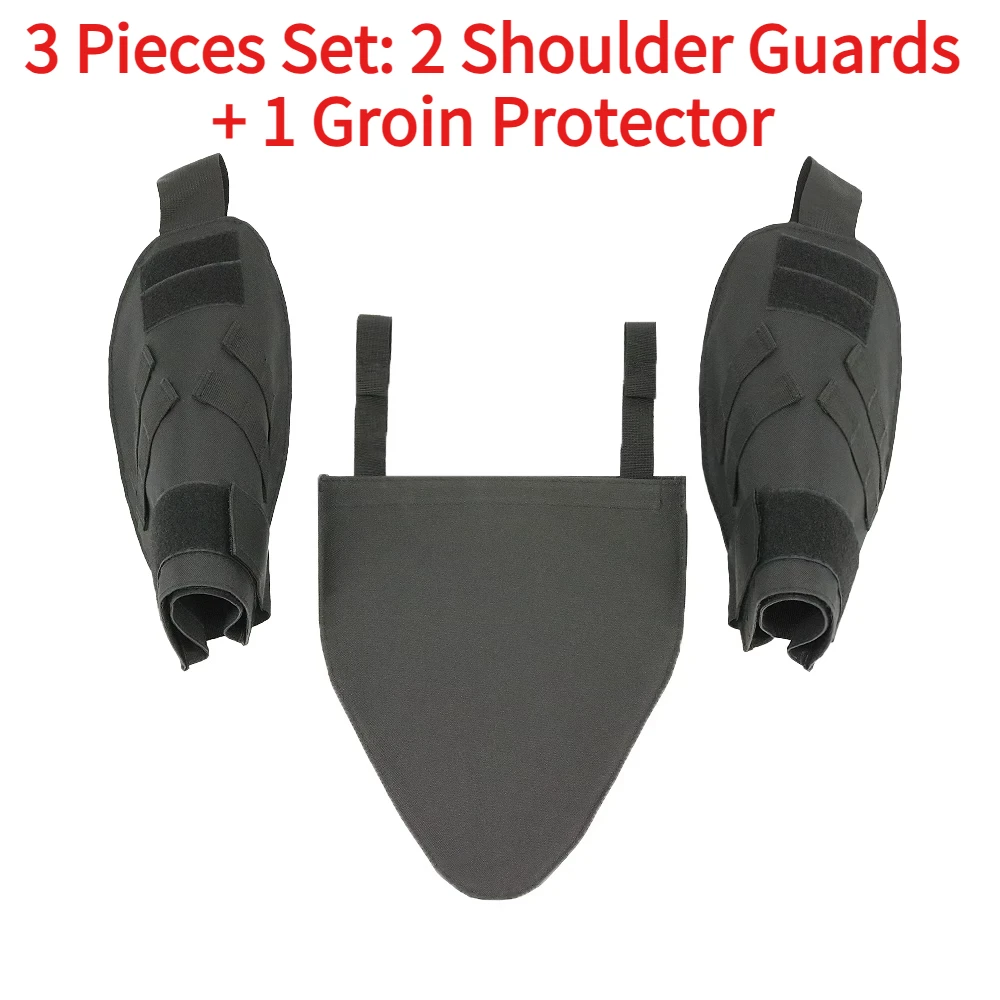 3pcs Tactical Vest Protection Set Shoulder & Groin Guard for OTV JPC Compatible Molle System