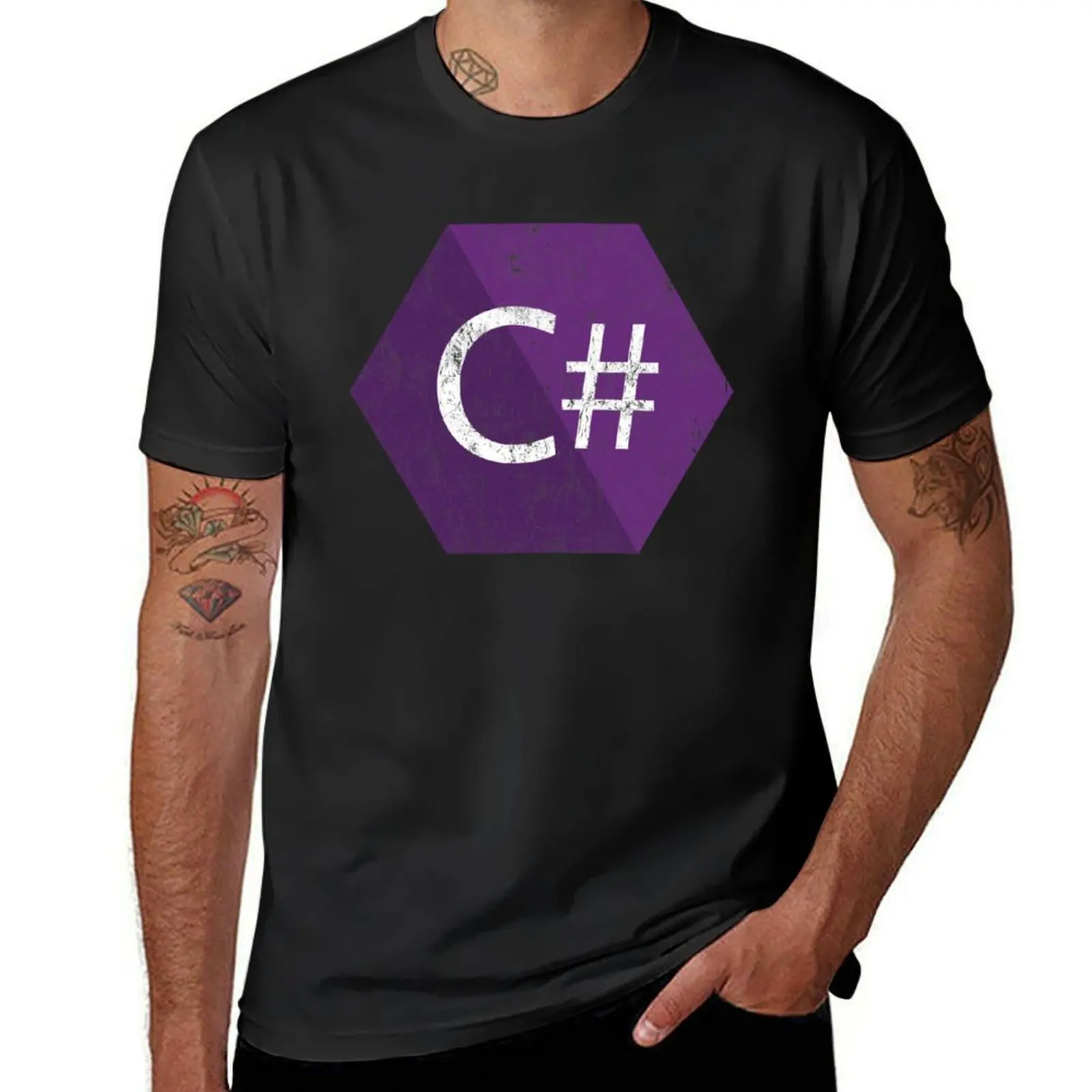 Vintage C# C Sharp Programmer T-Shirt customs design your own cute tops mens white t shirts