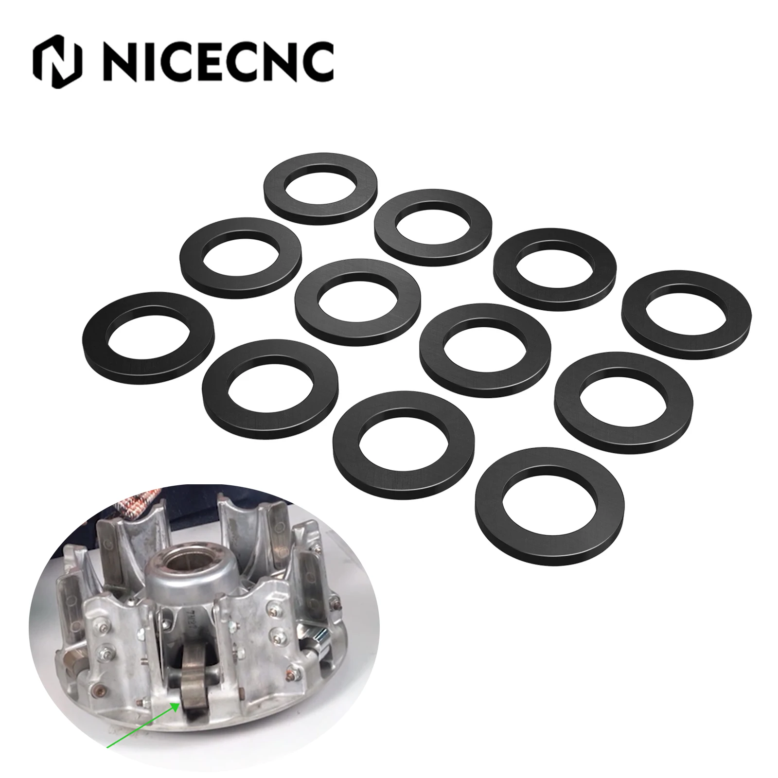 NICECNC 12PCS Primary Clutch Weights Gaskets For Can-Am Maverick X3 Max R RR Turbo DPS Sport Trail Commander 1000R UTV