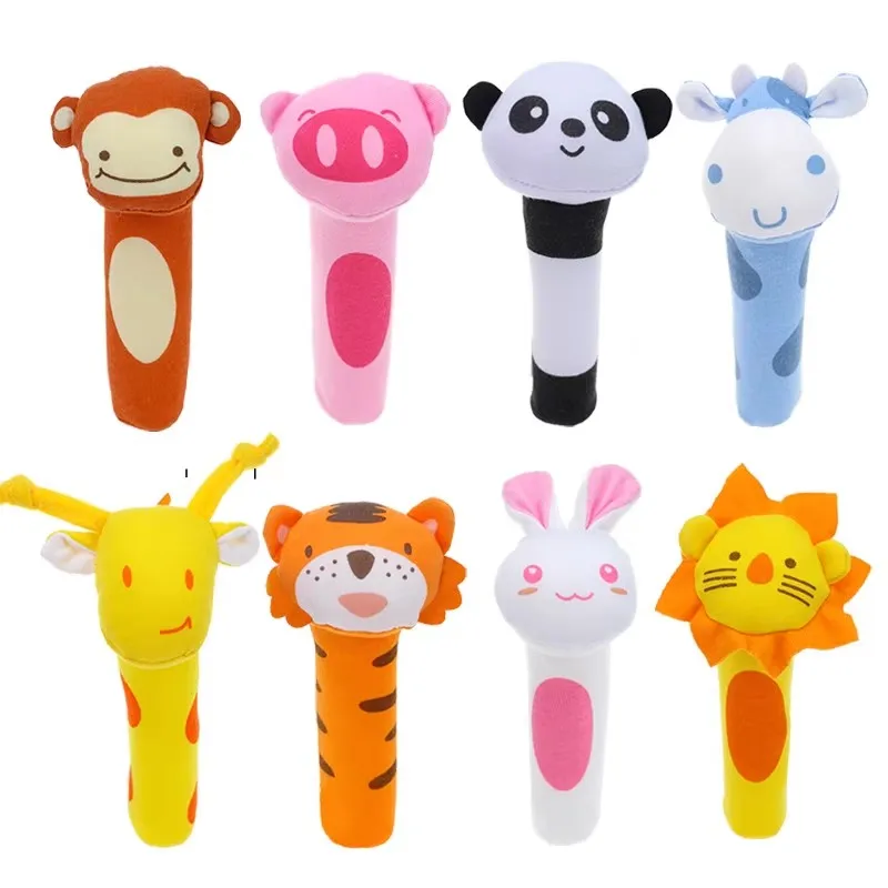 Sonajero suave para bebé, cochecito de cama para cuna infantil, juguetes educativos colgantes móviles, agarre de mano para desarrollo del cerebro, lindos juguetes de animales de peluche