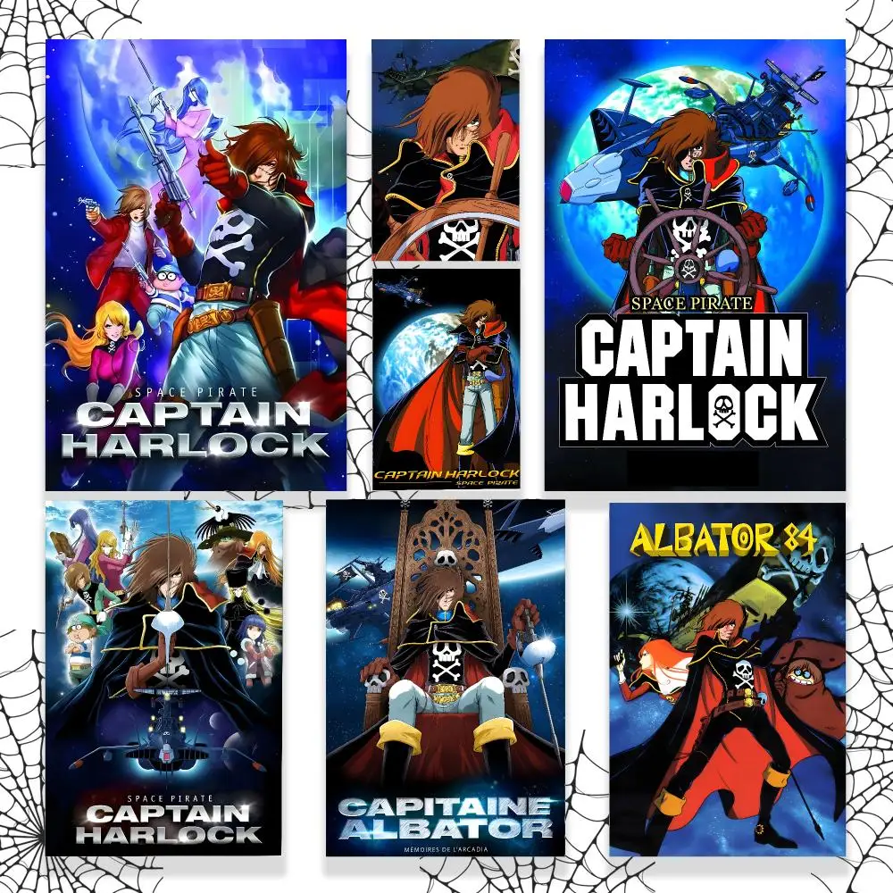 Pirate Captain Harlock Poster Graphic Wall Art Poster HD Waterproof PP Paper Print for Bedroom Living Room Office Decor Gift