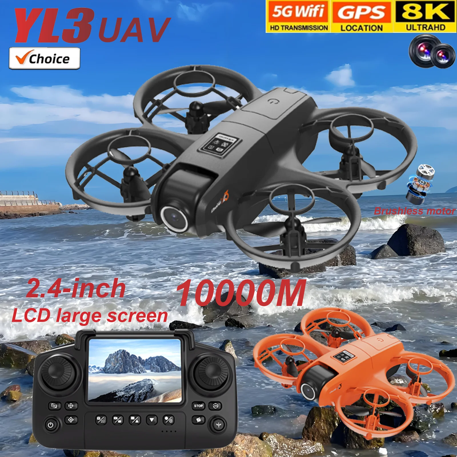 

2025 Новый мини-дрон YL3 с камерой 8K HD 5G WIFI FPV Экран Пульт дистанционного управления Воздушный квадрокоптер для мальчиков Фестивальные игрушки Подарки