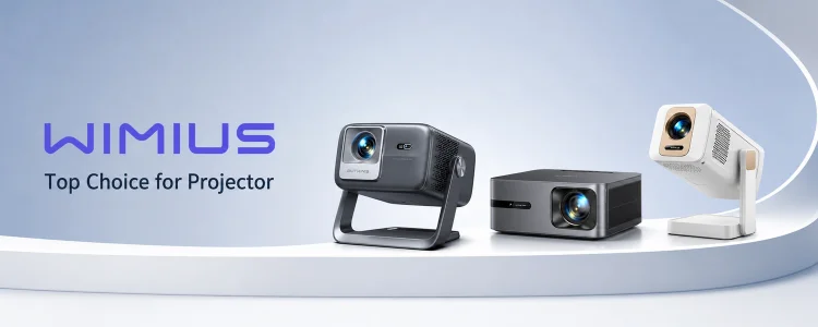 WIMIUS DLP Mini Projector 1080P HD Portable with Battery
