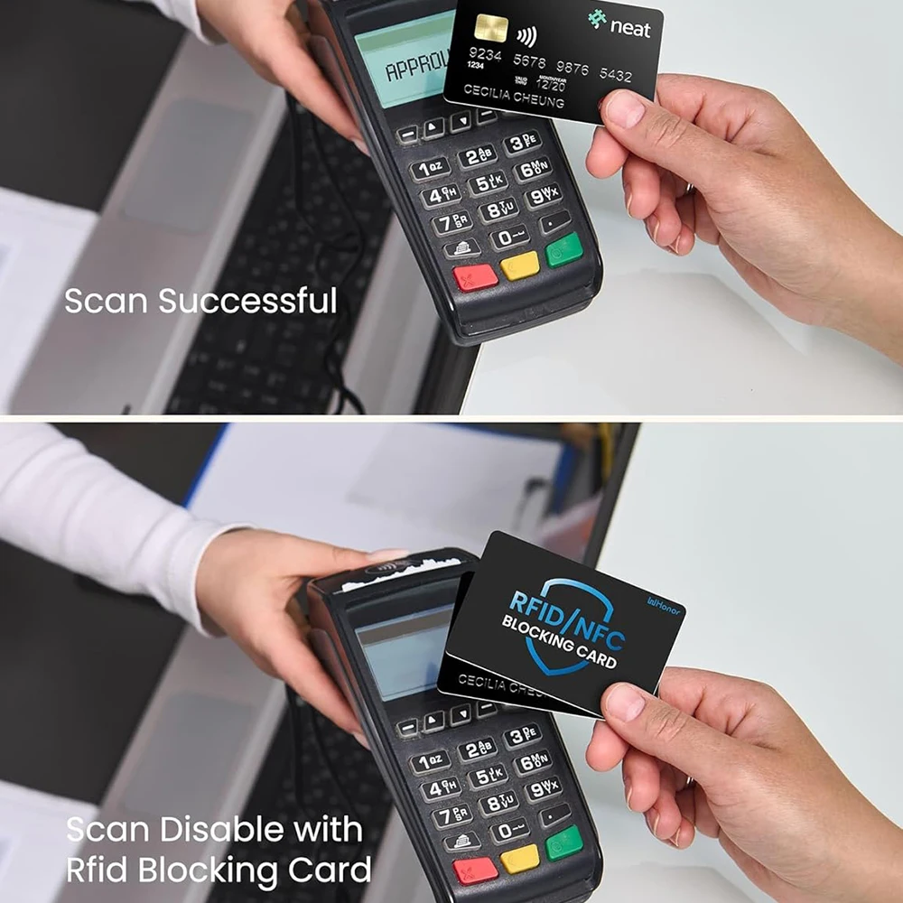 การ์ดป้องกัน RFID สำหรับบัตรเดบิตธนาคาร, ป้องกันการโจรกรรมแบบไม่สัมผัส NFC, ปกป้องกระเป๋าเงินทั้งหมด