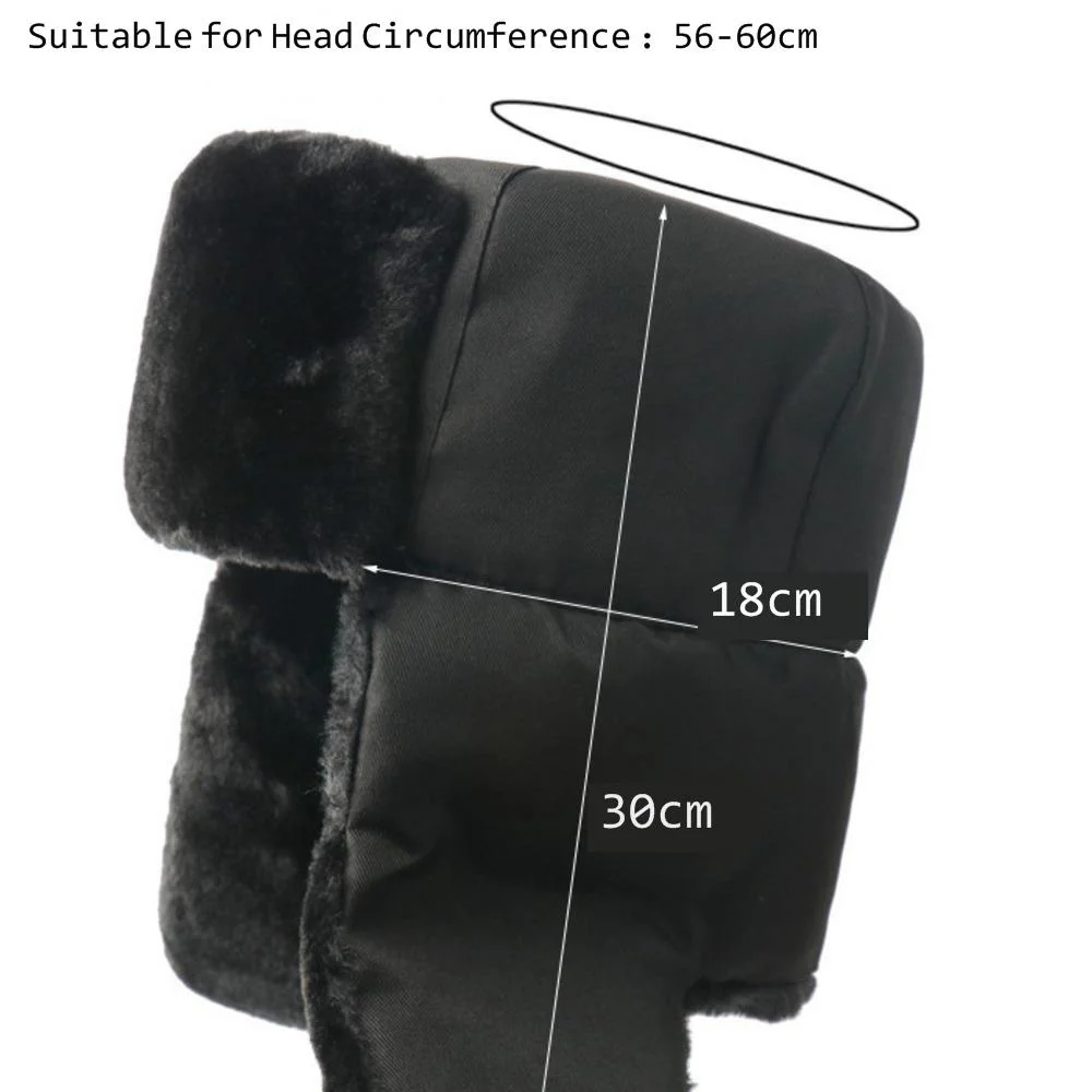 Russian Hat Fur Winter Ushanka Russian Hat Removable Trooper Hat Trapper Hunter Headwear with Ear Flaps Aviator Hat