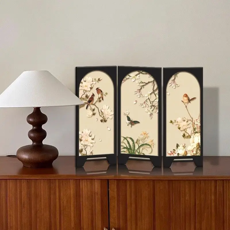 

Foldable Desktop Screen Ornaments Landscape Painting Vintage Decorative Painting Desktop Painting Creative High-end Gift