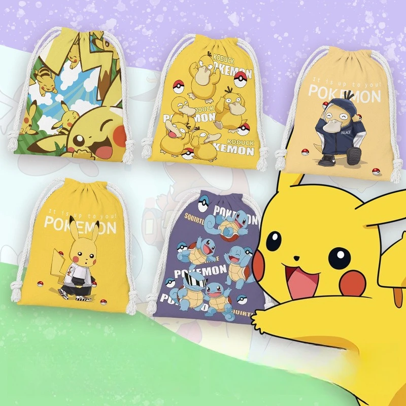 

Pokemon Drawstring Bags Travel Miscellaneous Items Underwear Toy Storage Bag Cartoon Makeup Bag Portable Storage Gift
