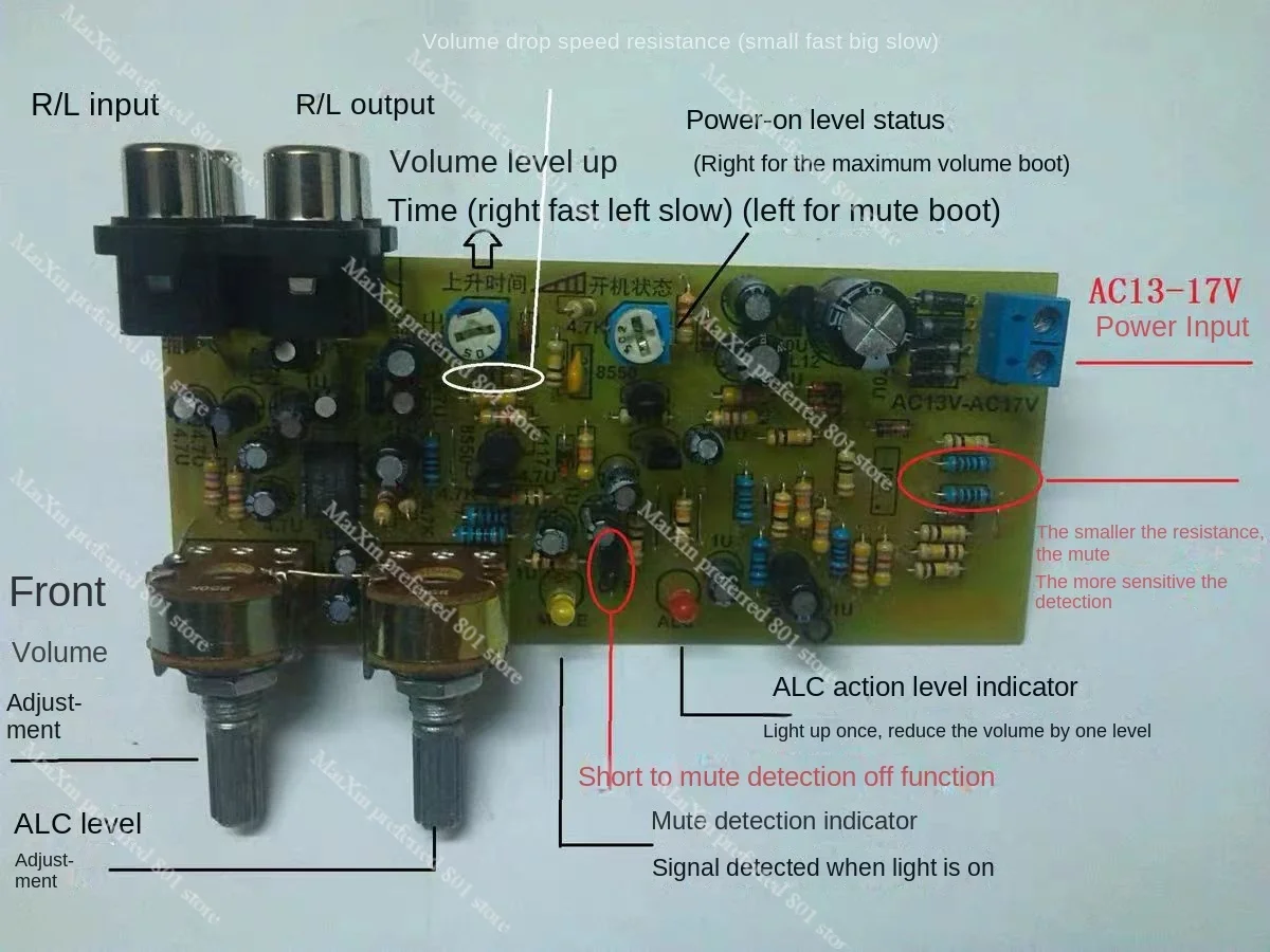 Super Linear ALC Volume Level Automatic Voltage Stabilizing Circuit Board. Voltage Regulation with Stable Action