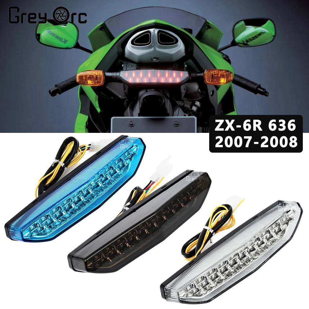 Feux arrière LED pour moto, accessoires pour Kawasaki Ninja ZX 6R 2007 2008 ZG14 Concours 2008-2018 ZRX1200 Daeg 2010-2016