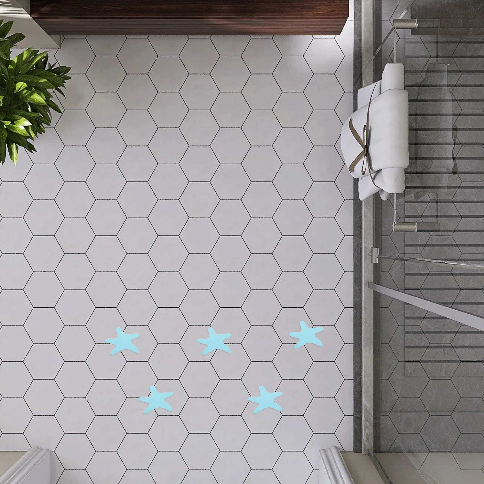 

14pcs Anti Slip Bathtub Stickers Star Design Non Slip Shower Floor Stickers For Safe Bathroom Accessories Tub Grip Decals