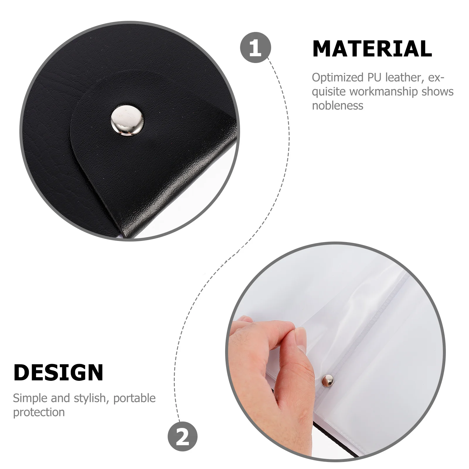 

2pcs Nail Art Plates Bag Simple Design Compact Storing ganizing Printing Template Manicure Cards Storage Pouch Easy Open Close