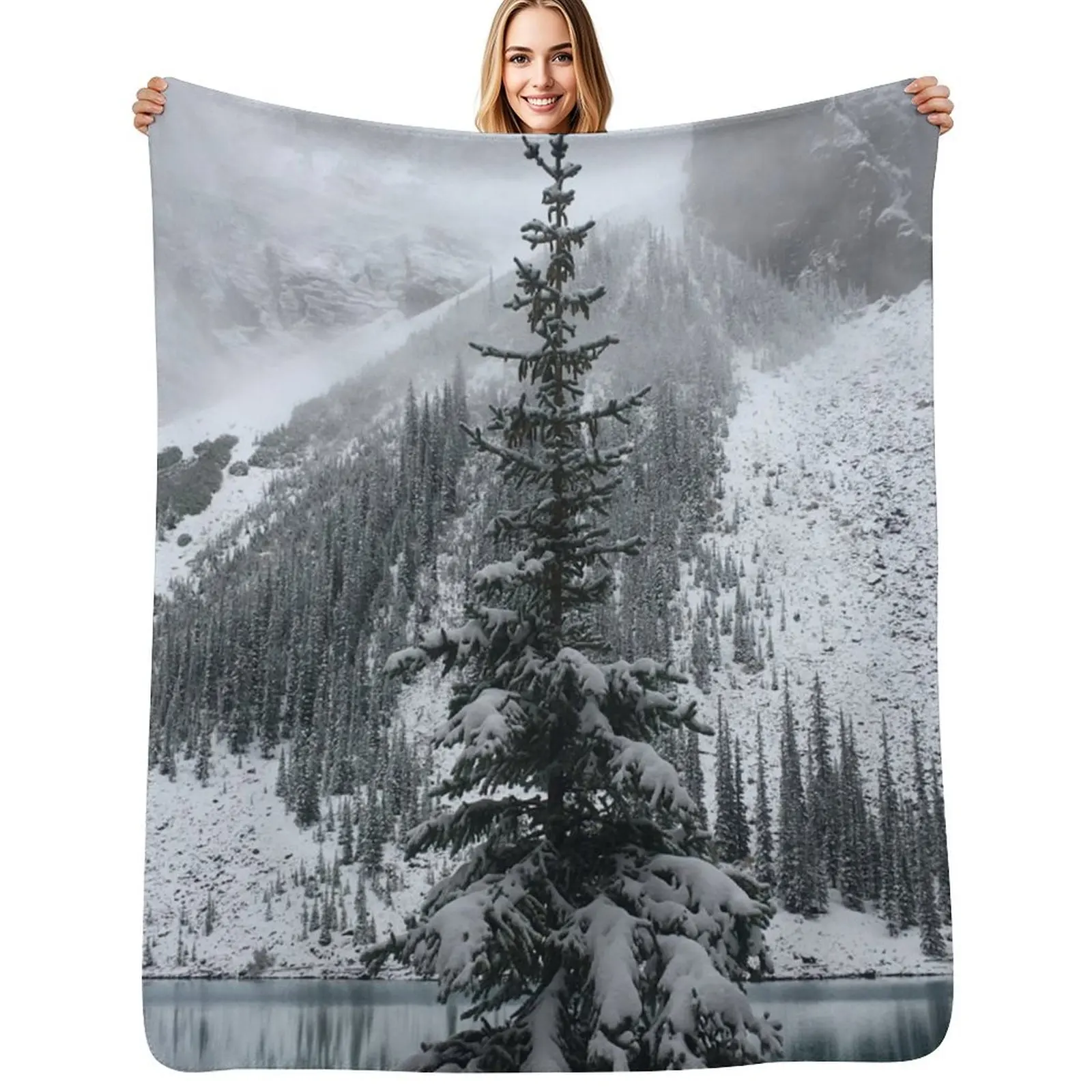 beautiful canadian rockies Throw Blanket Soft Plaid Plaid on the sofa valentine gift ideas Retros warm winter Blankets