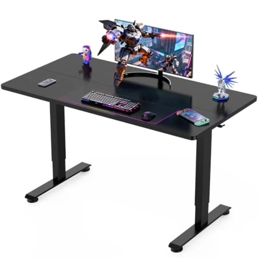 

55 Inch Large Electric Standing Gaming Desk Height Adjustable Sit to Stand Work Home Office Computer Table for Study Walking Pa