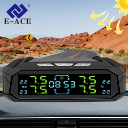 4 Tires Pressure Solar TPMS USB Risk Warning Real Time Monitor External Build-in Sensor Low Power Consumotion For More Vehicles