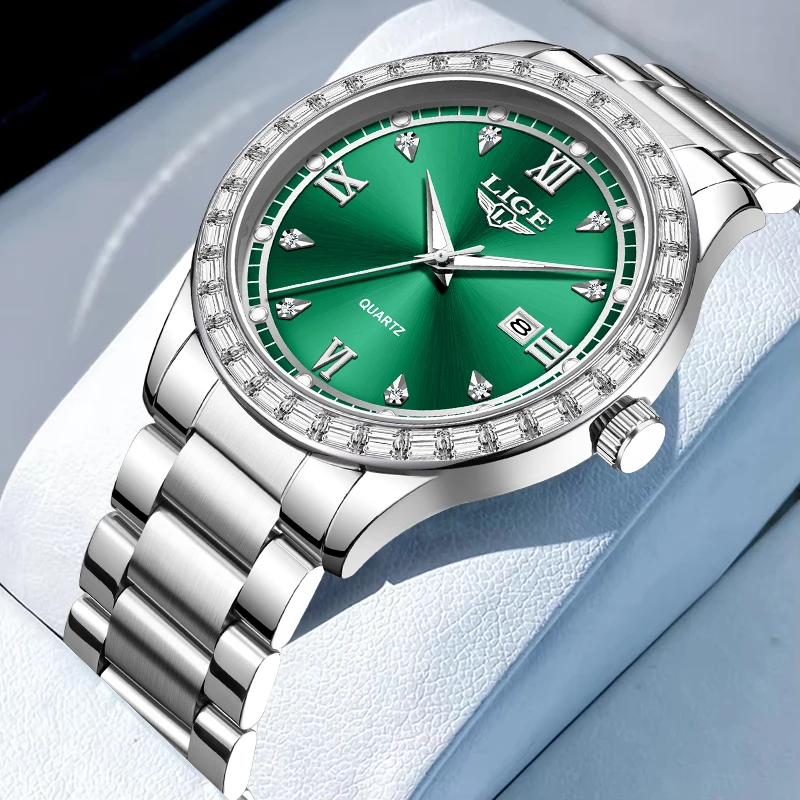 LIGE Classic Elegant Woman Watch Original Fashion Luxury Date Ladies Steel Strap Clock Simple Waterproof Quartz Women Wristwatch