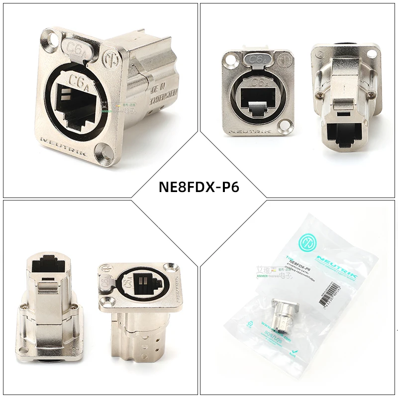 NEUTRIK etherCON NE8FDX-P6 RJ45 Network Panel Chassis Connector with Latch Lock for LED Screen Theatre Multifunction Hall CAT6A