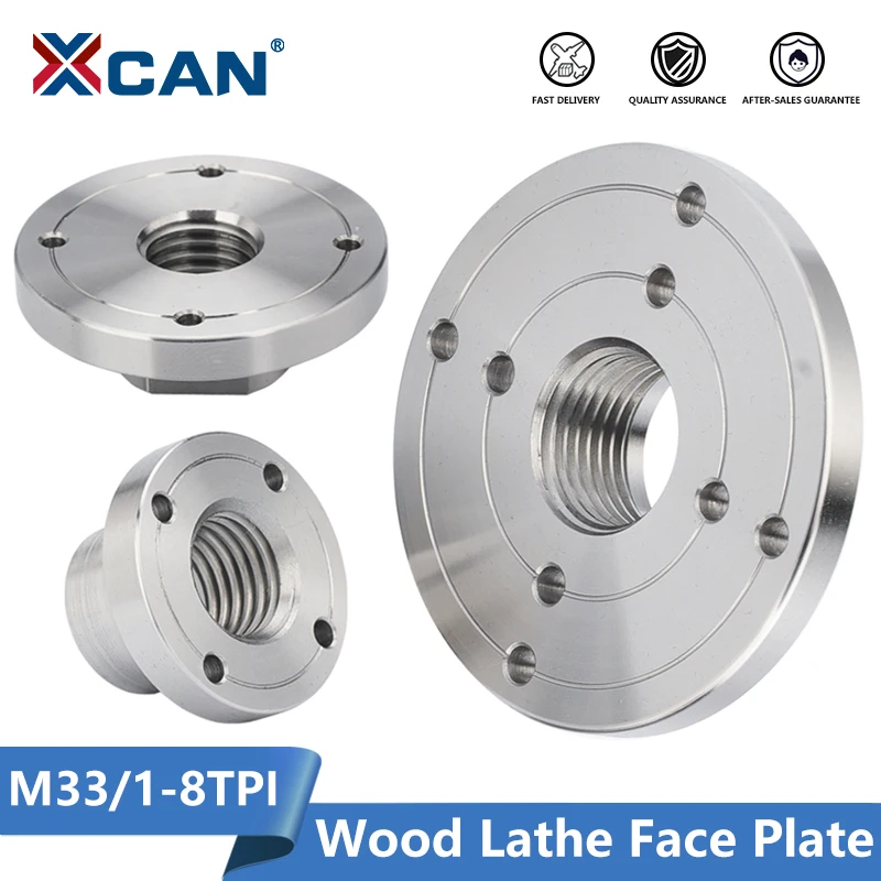 XCAN Wood Lathe Face Plate Fit M33 1-8TPI Thread Wood Lathe Turning Machine Chuck Flange Faceplate 2 3 4 inch