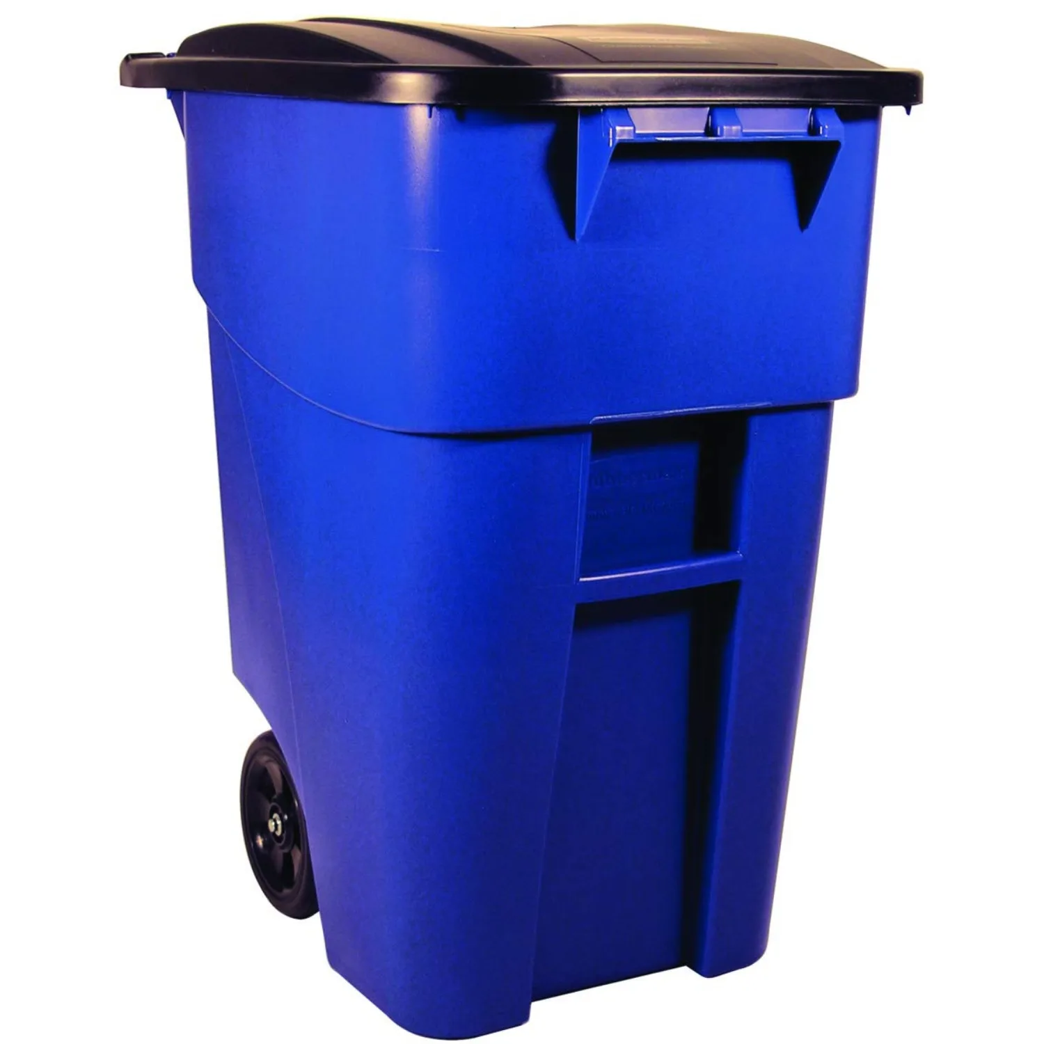 Commercial Products BRUTE Rollout Trash/Garbage Can/Bin with Wheels, 50 GAL, Blue, for Restaurants/Hospitals/Offices/Back