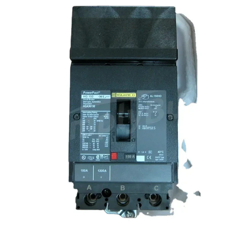 

Square D HGA Series MCCB Powerfact I-Line Breaker PowerPact H 20A-150A 3P 600V 18kA Thermal Magnetic HGA36020 To HGA36150