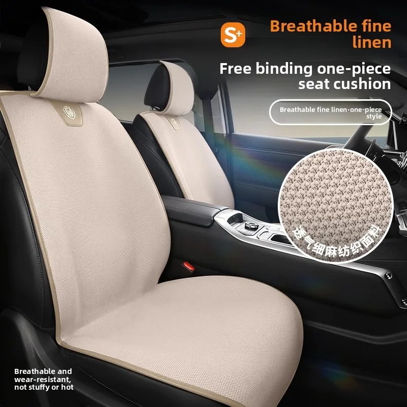 Universal High Quality Linen Car Seat Cover Comfortable Breathable Flax Anti-Slip Car Seat Cushion SUV Sedan Seat Protection