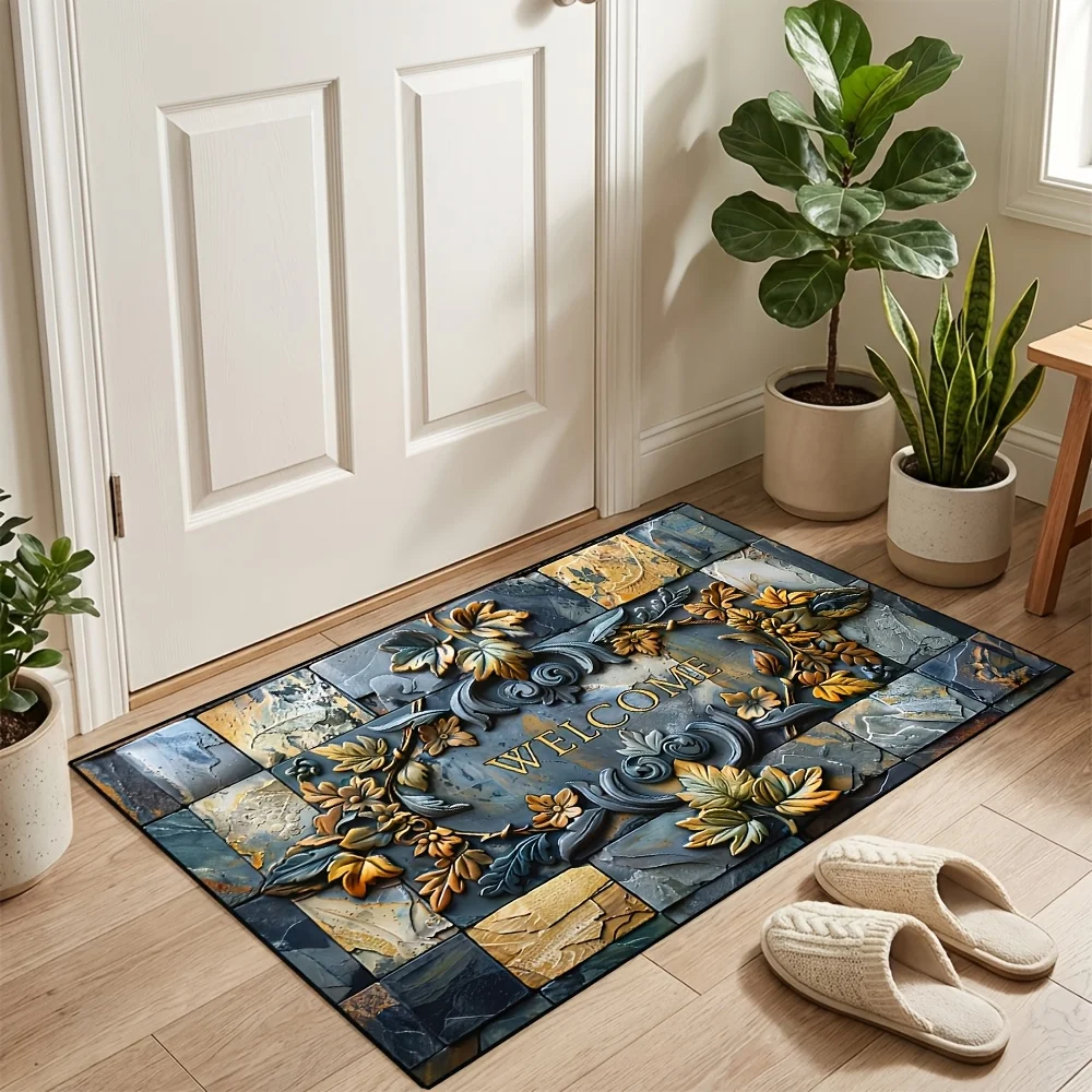 Garden Nature Themed Doormat Artistic Floor Mat Front Porch Hallway Decoration Gift for Nature Enthusiasts