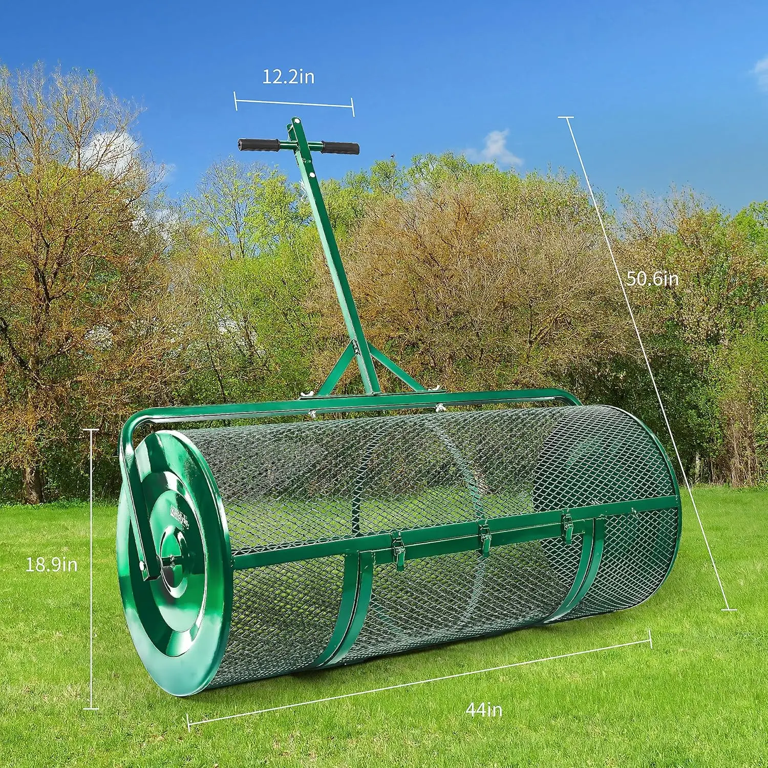 Lawn & Garden Spreaders - 44 Inch Compost Spreader With Improved T Shape Handle - Spreader For Top Dressing Compost,