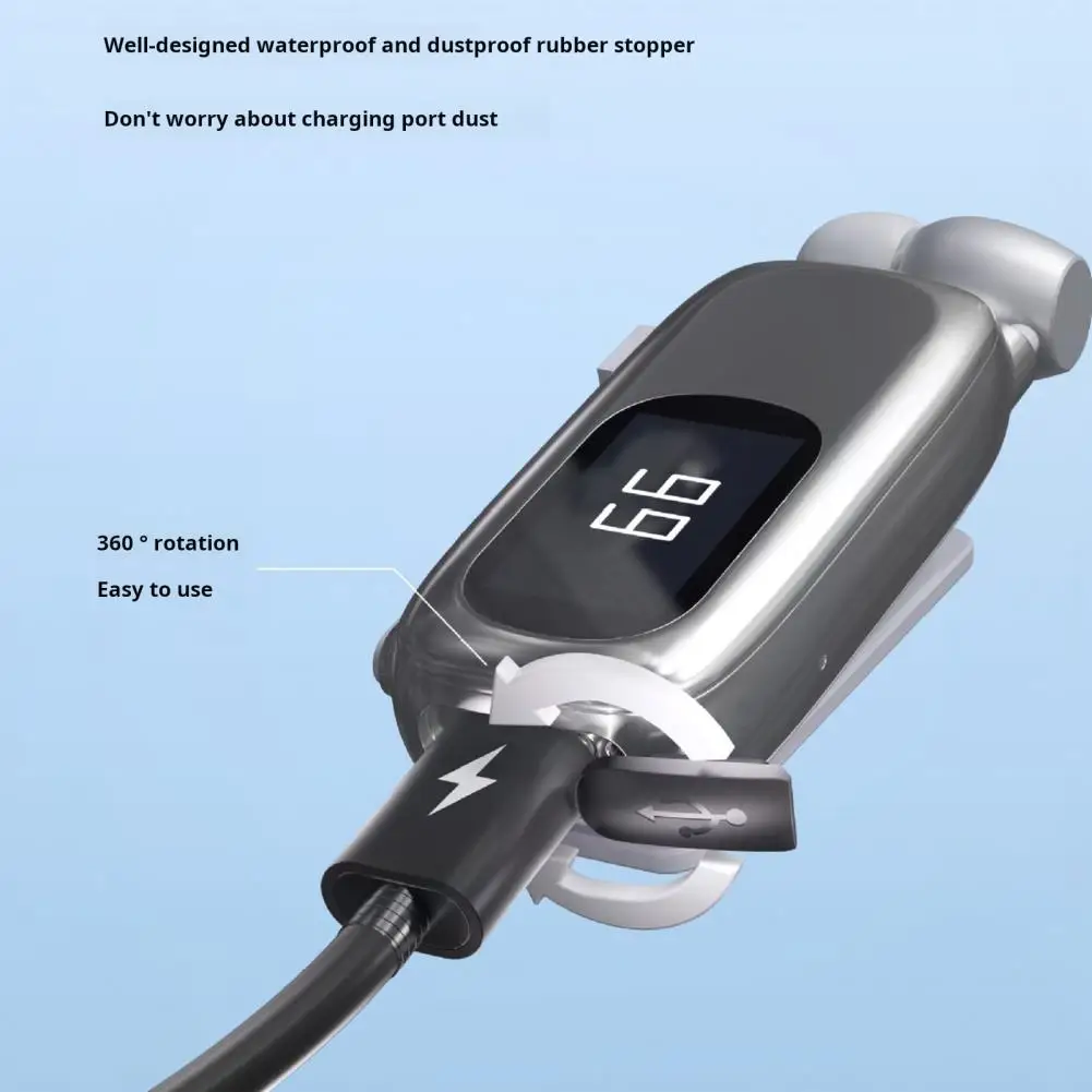 سماعات أذن بدون استخدام اليدين، سماعات أذن لاسلكية بخفيفة الوزن مع شاشة رقمية مقاومة للماء للضوضاء