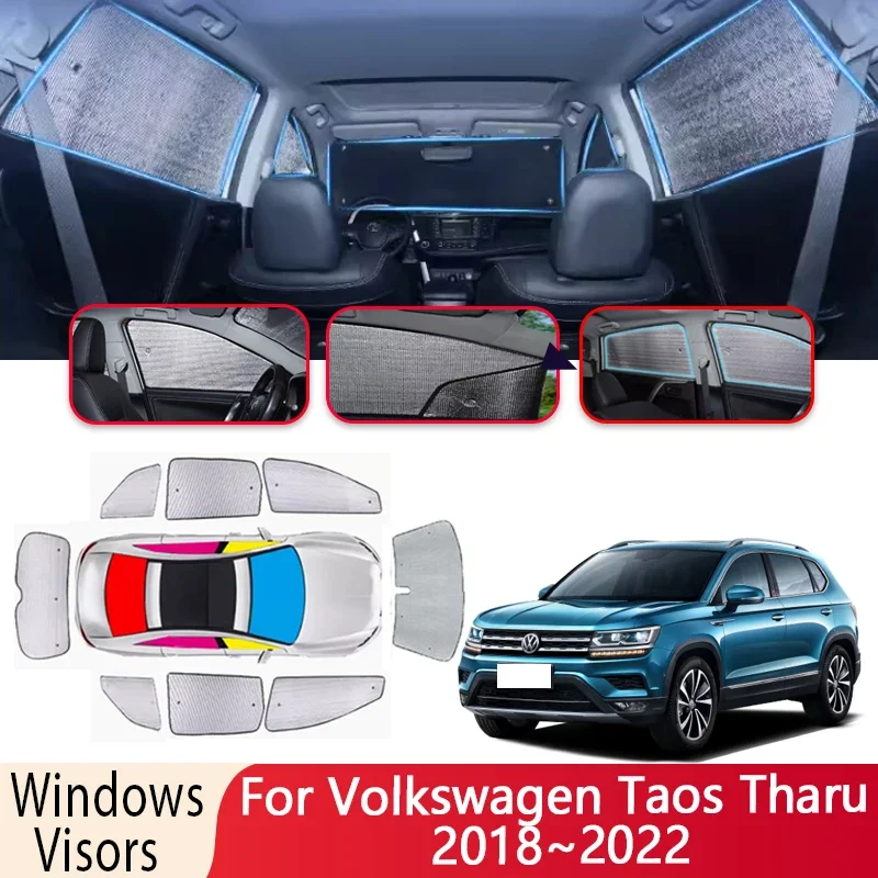 Sun Shade For VW Volkswagen Taos Tharu 2018~2022 2020 Car Windshield Sunshade Heat Insulation Auto Parts Sun Visor Accessories