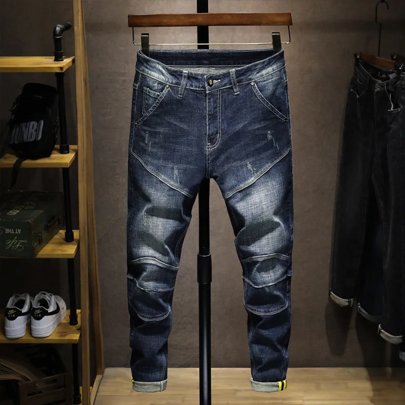 Jeans For Men  Straight Pants Men's baggy jeans Large size Korean Version Loose Washed Trousers Man Fashion ripped denim slim