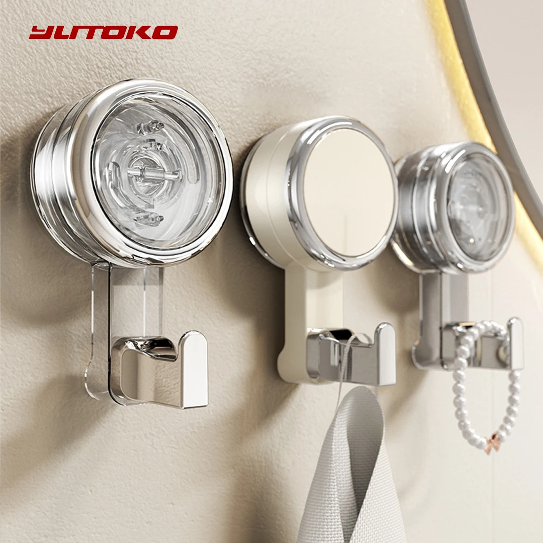 

Powerful Suction Cup Hooks Traceless Heavy Duty Robe Towel Hook Keys Clothes Bag Hanger Hook Bathroom Kitchen organizer Accessor