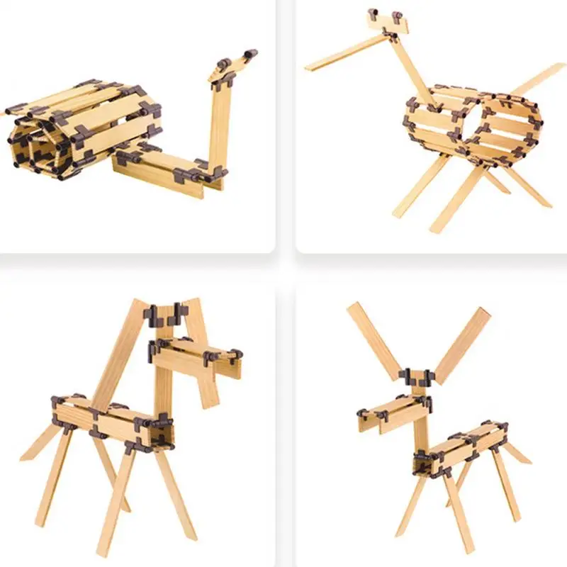 Wooden Block Set Educational Interactive Wooden Blocks Toy Imaginative Play Table Games For Fine Motor Skills Cognitive