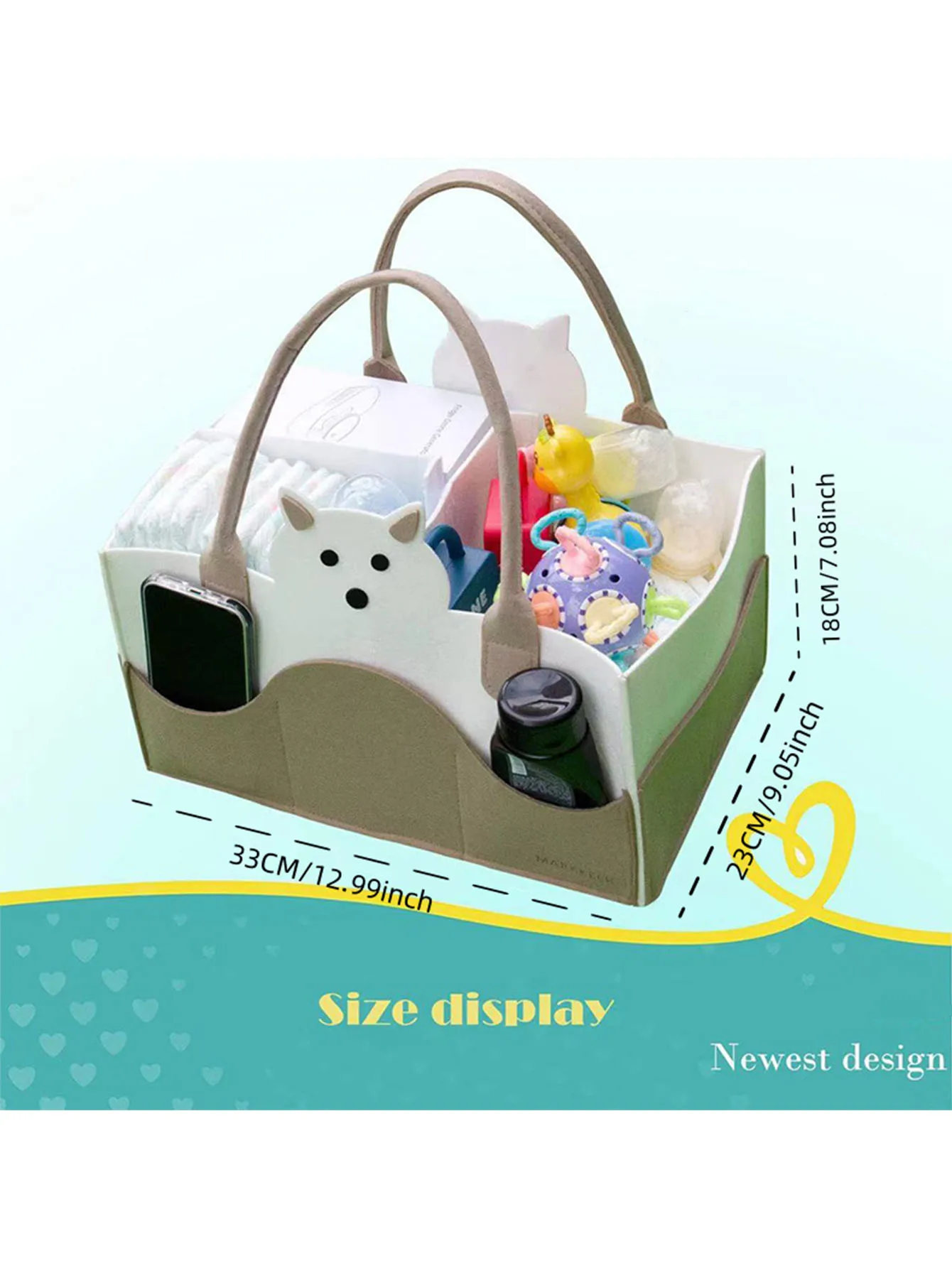 New felt diaper bag large capacity storage bag baby supplies portable foldable handbag mummy bag