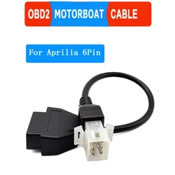 For Aprilia 6Pin to OBD 16 Pin Adapter Motorcycle OBD Diagnostic Cable