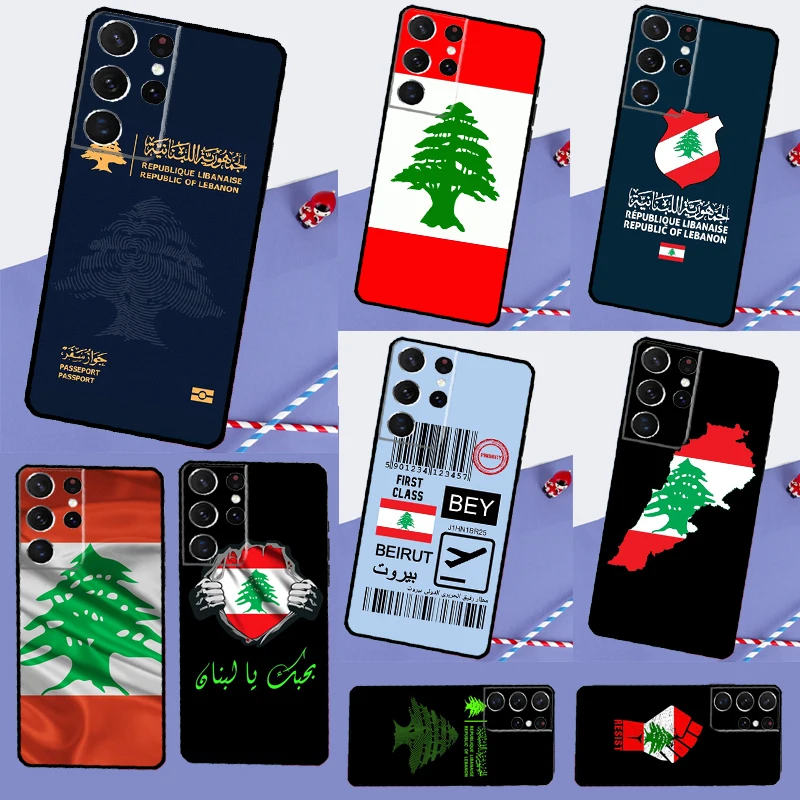 Lebanon Flag Case For Samsung Galaxy S23 S22 Ultra S8 S9 S10 Plus Note 10 20 Ultra S20 S21 FE Phone Cover