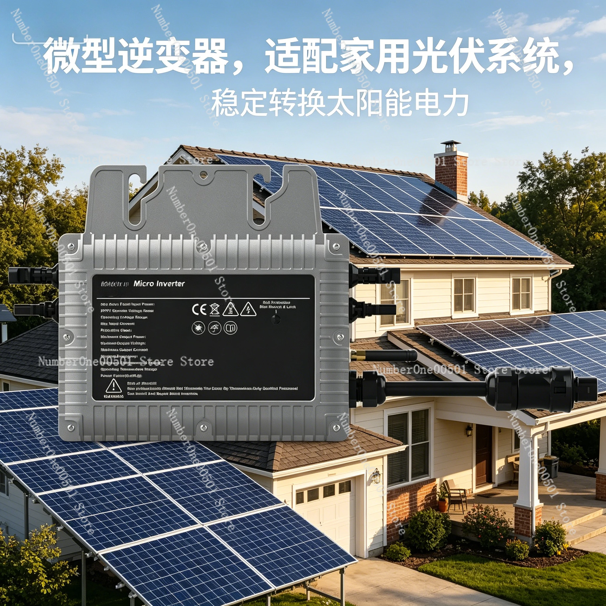 SMI-800W-E Grid Tie Micro Inverter IP67 Waterproof Solar PV Inverter High Efficiency for Home Industrial Use WiFi Monitoring