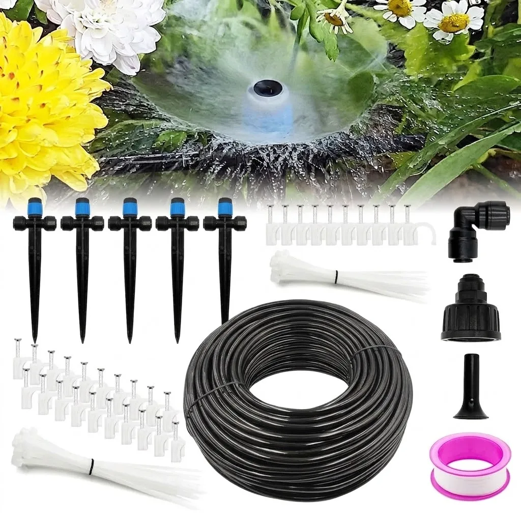 Lawn Raised Bed Greenhouse DIY Automatic Irrigation Equipment Set Quick Connect Drip Irrigation Kit Garden Watering System