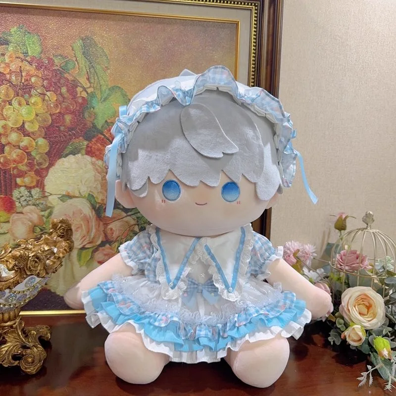 블루 인형 드레스 40CM 20CM 15CM 면 인형 옷, 50-55CM 리본 인형 치마