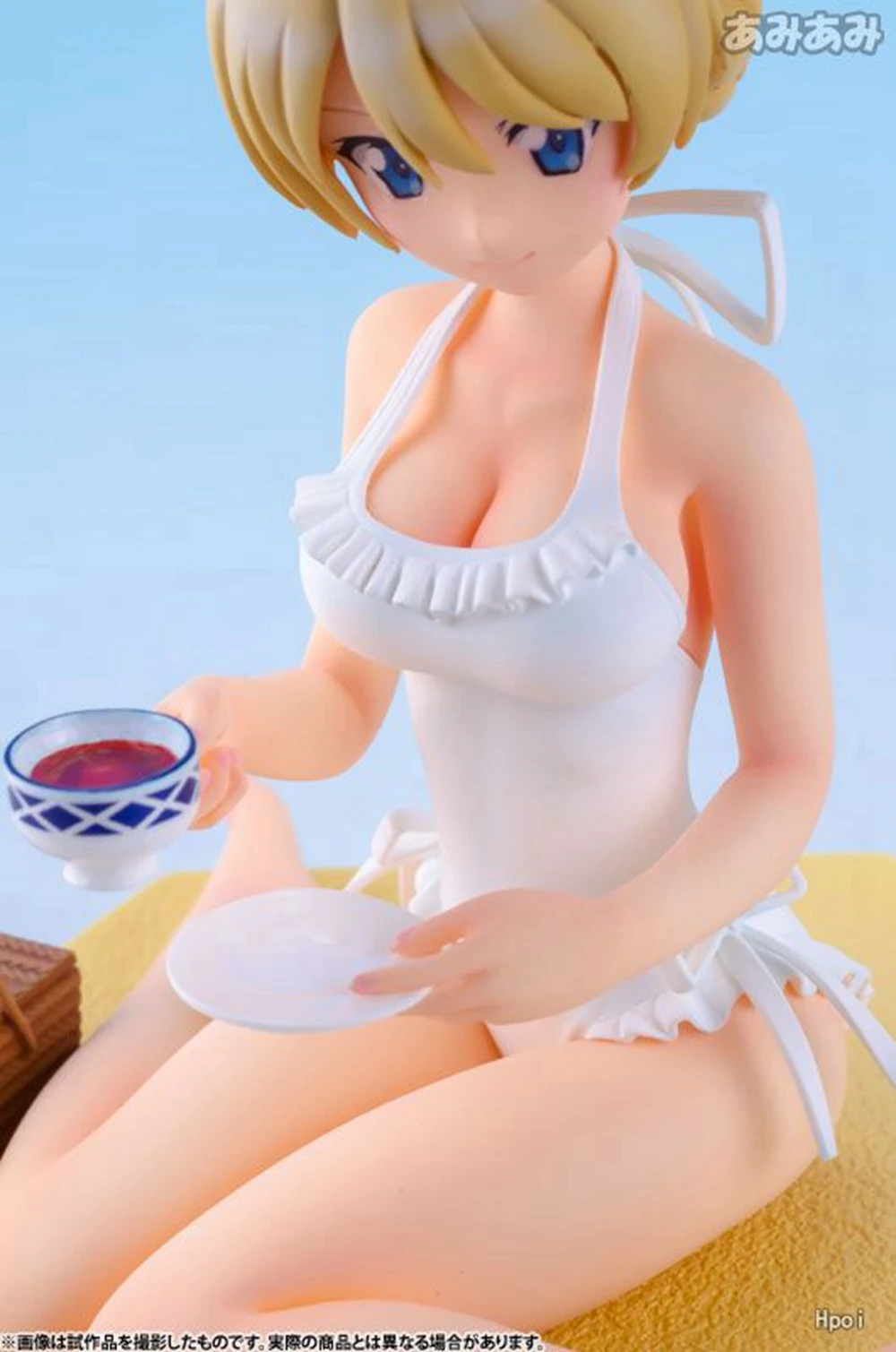 9CM Anime Mädchen und Panzer Darjeeling Figur Strand Queens 1/10 Badeanzug Szene Modell Spielzeug Puppe Action Figure PVC Geschenk