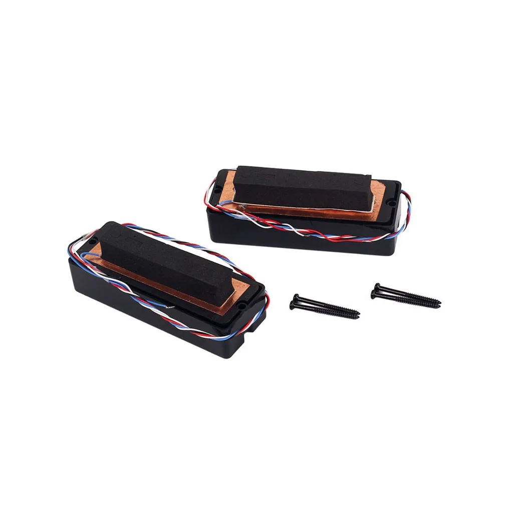 AInicov Hand‑Wound 10‑Pole 5‑String Bass Pickup Set Black Neck Bridge Humbucker Pickups For Electric Bass Replacement Parts