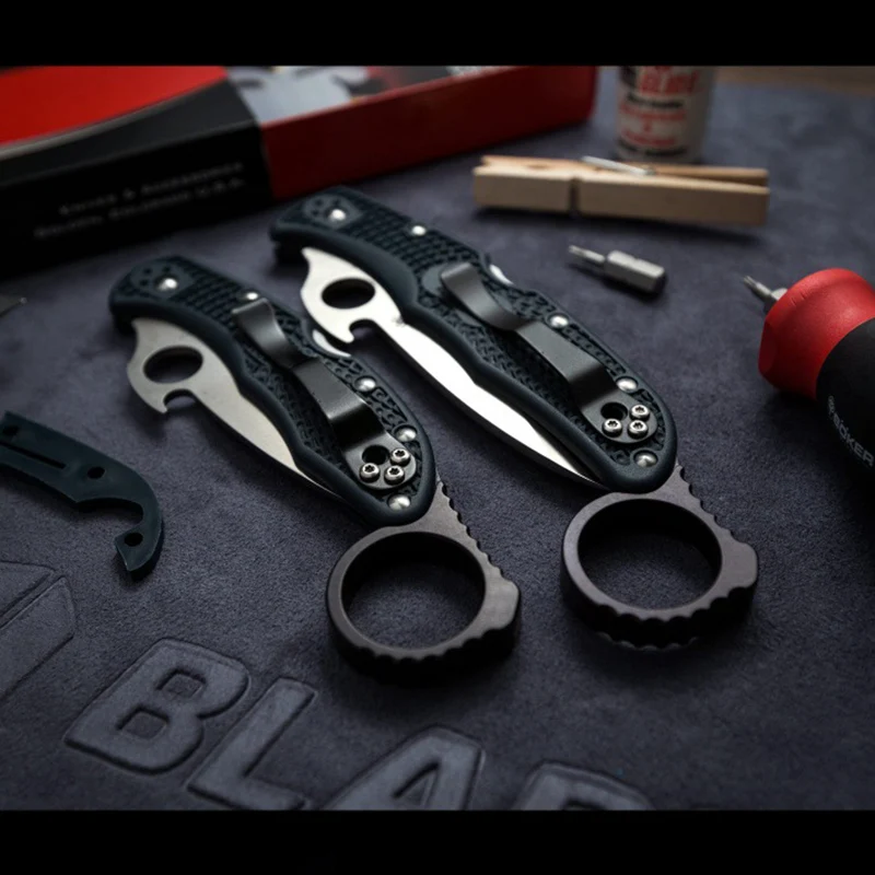 Imagem -04 - Alumínio Faca Handle Signet Anel Espaçador Voltar para Spyderco Delica C11 Endura C10 Matriarch C12 Faça Você Mesmo Faça Acessórios Parte Tipos