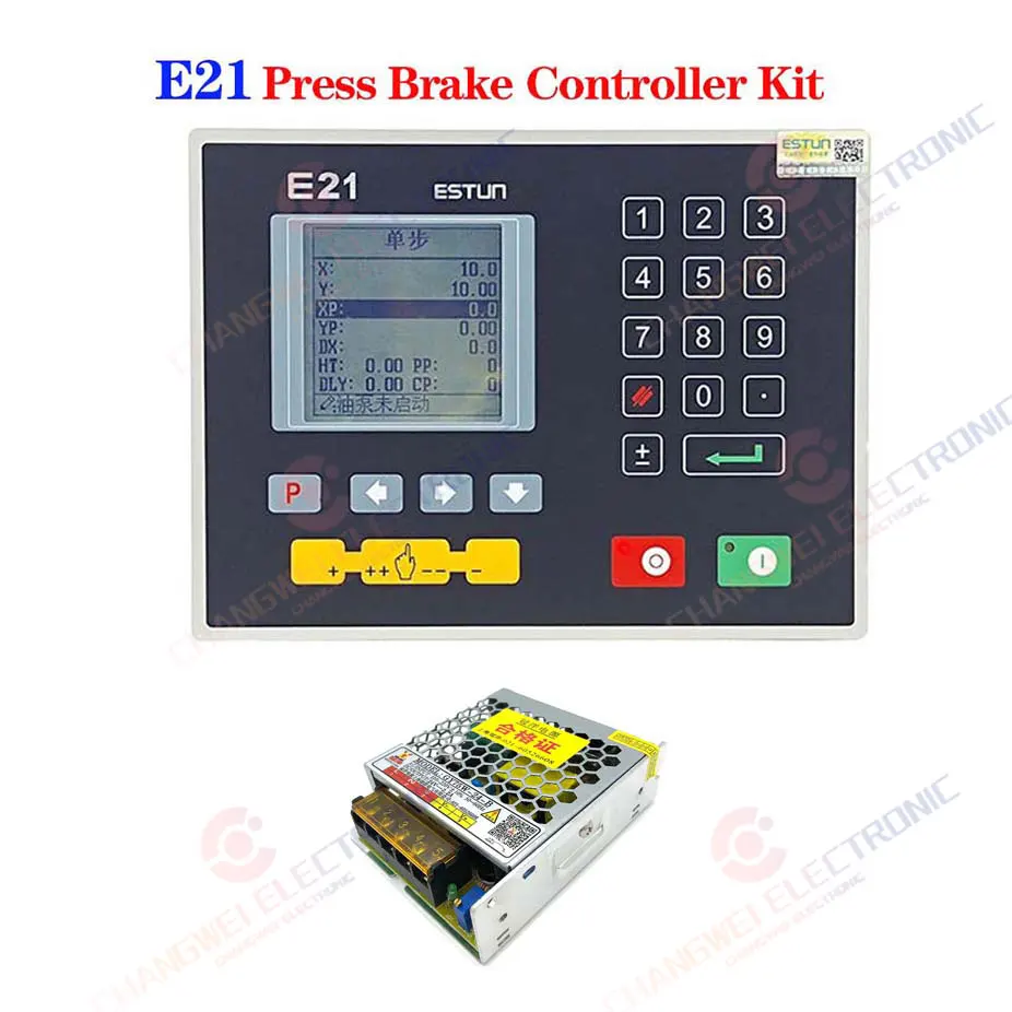 Estun E21 Hydraulische Persremcontroller Buigmachine Buigmachine Controller + 2 Encoders + Dc Schakelende Voeding