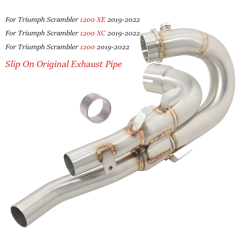 

For Triumph Scrambler 1200 XE XC 2019 2020 2021 2022 Motorcycle Exhaust Header Link Pipe Front Tube Slip On Original Muffler