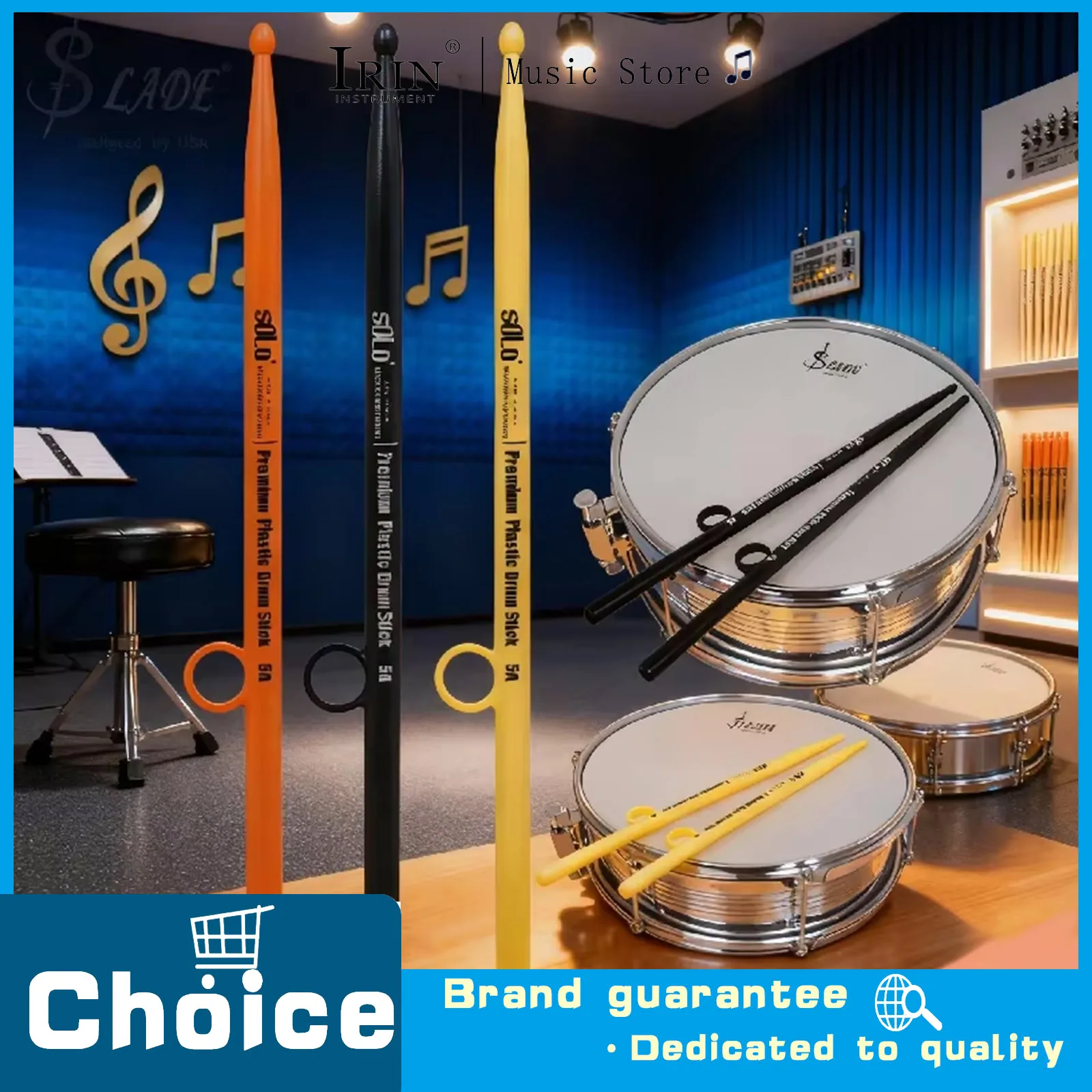 5A Drumsticks 1 Pair Fancy Anti-fall Drum Sticks Non-slip ABS Drumstick Percussion Instruments Accessories For Drum Beginne