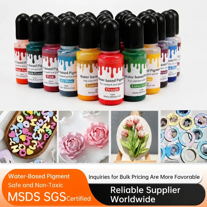 24 Shades Water-Based Dye Concentrate for Aroma Gypsum Plaster Safe Liquid Pigment Handcraft Mold Tinting Agent DIY Scented