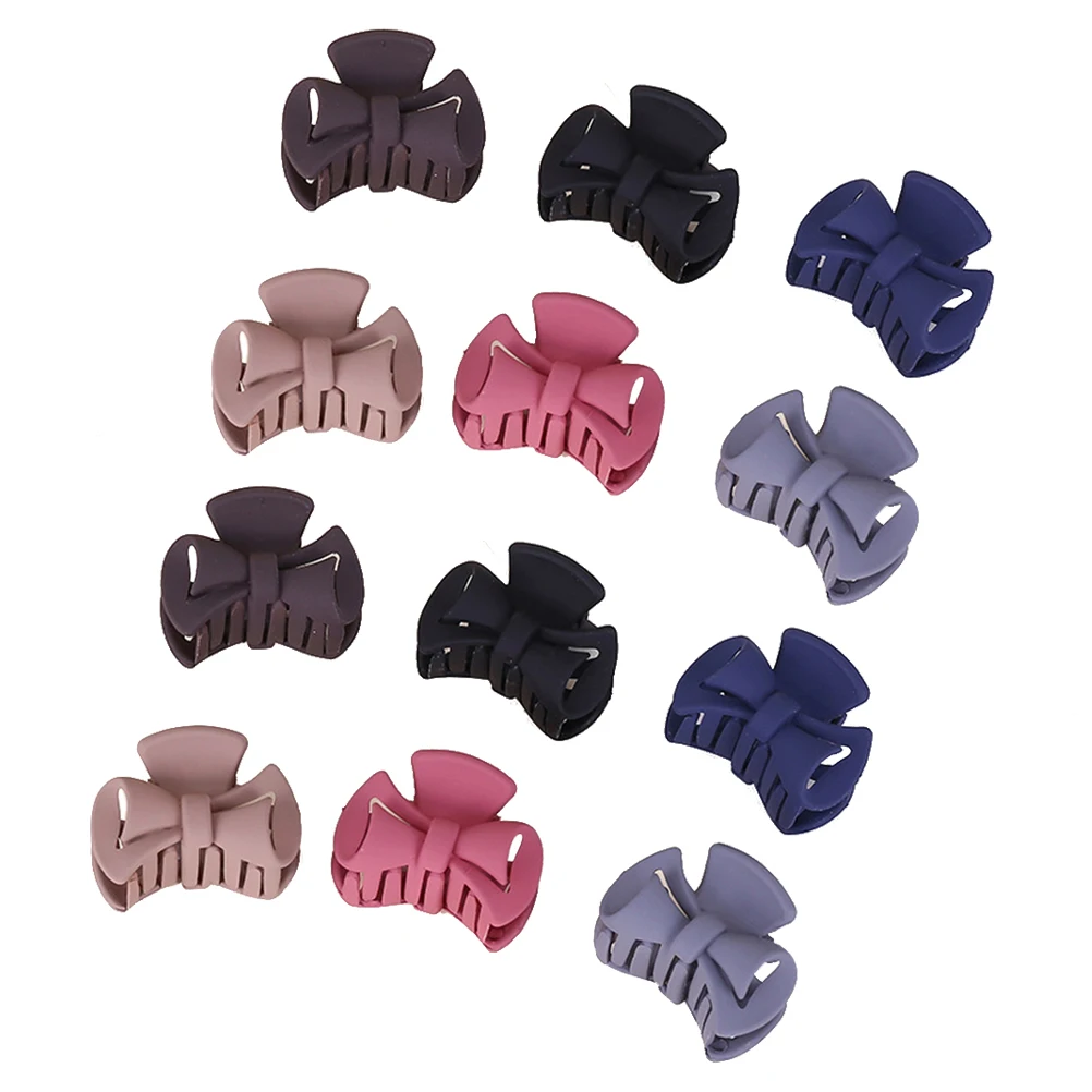 

24Pcs Mini Bowknot Hair Clips Plastic Hair Claws for Girls Women Kids Small Hairpins Smooth Safe for Daily Use Mixed Colors