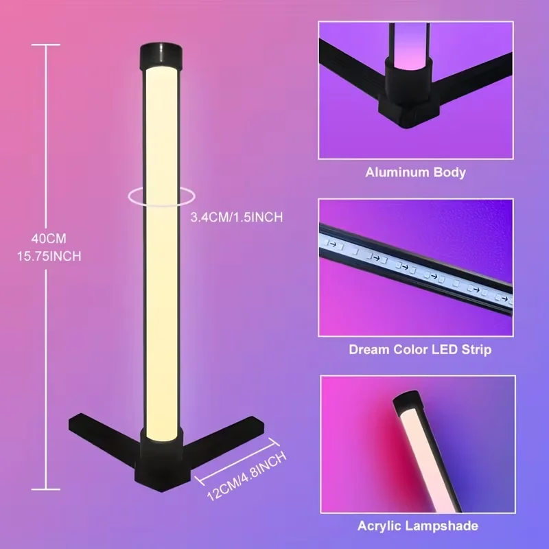 RGB Dream Color Floor Lamp with Music Sync Modern 16 Million Color Changing Standing Mood Light For Bedroom Living Room, image 6